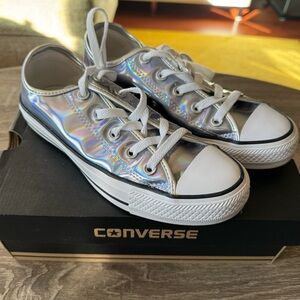 Converse All Star Silver Holo Sneakers Women’s Size 6